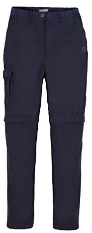 Craghoppers Damen Expert Kiwi Convertible Zip-Off-Hose Hiking Pants, Dark Navy, 38 Lang EU