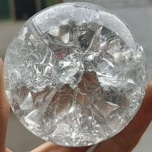 HXSCOO Bola de Cristal con Grietas de Hielo de 4/5/6/8cm, Esfera mágica de Cristal, Adorno de Feng Shui, Fuente de Agua rocosa, Bola de bonsái, decoración del hogar for Sala de Estar (Size : 8cm)