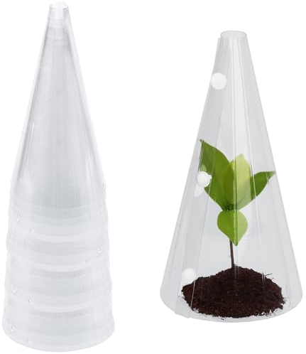 BELLE VOUS 20 Pack of Reusable Plastic Plant Cloche Covers - W10.5 x H20cm/4.13 x 7.87 Inches - Garden or Greenhouse Bell Plant/Vegetable Cover - Protection from Frost, Snails & Animals/Pests