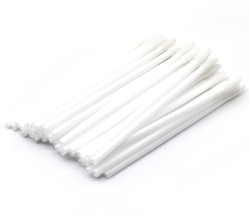 PAITOK Pinceaux à lèvres jetables, 200 pièces applicateur de rouge à lèvres noir pinceau pour gloss et correcteur de teint, outils de maquillage pour les lèvres et les yeux (Blanc)