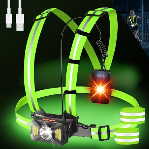 Lampada Da Corsa, Torcia Frontale Torace, Luce Corsa Ricaricabile USB, LED Lampada Notturna, 3 Modalità Lampada Corsa, Luce Da Corsa, Impermeabile Carica Lampada Corsa per Jogging, Campeggio, Corsa