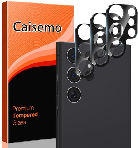 Caisemo 3 Pack Camera Lens Protector for Samsung Galaxy S23 Ultra, 9H,HD Tempered Glass Camera Lens Protector,Anti-Scratch,Easy Installation