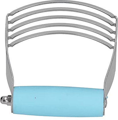 Nikou Batidora de masa de acero inoxidable, cortador de repostería Profional con cuchillas resistentes, cortador de masa antideslizante, suministros de cocina para hornear, azul