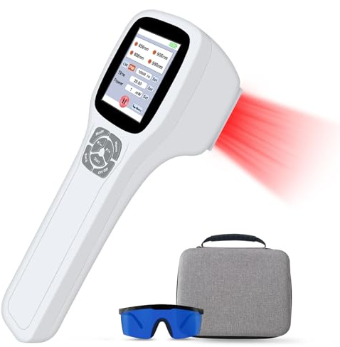 Fimem Dispositivo di terapia a luce rossa per alleviare il dolore, 10 x 650 nm 5 x 808 nm 5 x 905 nm 5 x 980 nm, bacchetta portatile per terapia della luce infrarossa per rilassare i muscoli, macchina