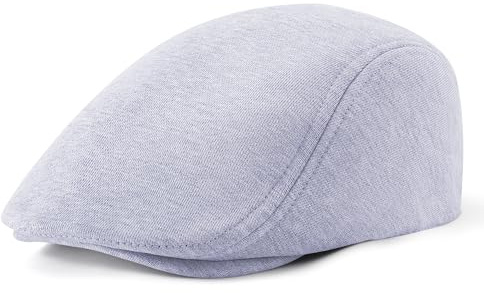 BABEYOND Casquette plate pour homme en coton - Casquette plate Newsboy pour différentes occasions, gris clair, taille unique
