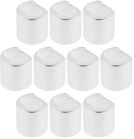 IMIKEYA Lot de 10 Bouchons de Flacons de Lotion 24 MM en Plastique Argenté Bouchons de Rechange Étanches pour Bouteilles de Shampoing et Gel Accessoires Pratiques pour Usage Personnel