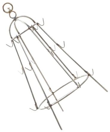 TOYANDONA Support Suspendu pour Barbecue en Acier Inoxydable Petite Taille avec Crochets Pratiques Étagère Résistante et Antiadhésive pour Grillades en Extérieur