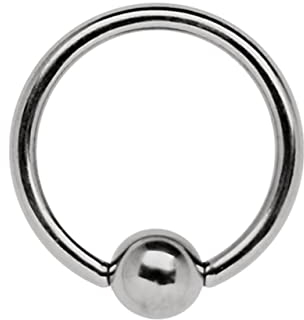 Intimpiercing Schmuck Titan Ring BCR 1,6 x 8 mm mit 4 mm Klemmkugel