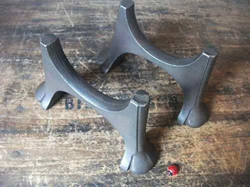 Traditional Pair Cast iron feet for old reclaimed radiators - large