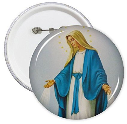 Religion Christianisme Monde célèbre Landmark classique Peinture à l'huile la VIRGEN Maria Motif art Illustration Motif broches rondes badge Button Vêtements Décoration 5 pcs L