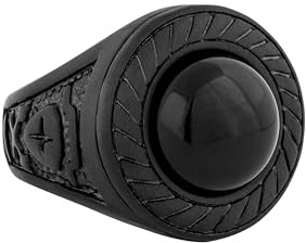 Akitsune Mortis Bague | Ornement Design Bague Femme Homme Acier Inoxydable Grand Sceau Crois