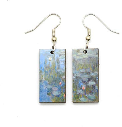 Monet Water Lily Earrings - Famous Impressionist Art Earrings
