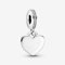 PANDORA Moments Gravierbares Herz Charm-Anhänger aus Sterling Silber mit Zirkonia, Kompatibel Moments Armbänder, 798761C01