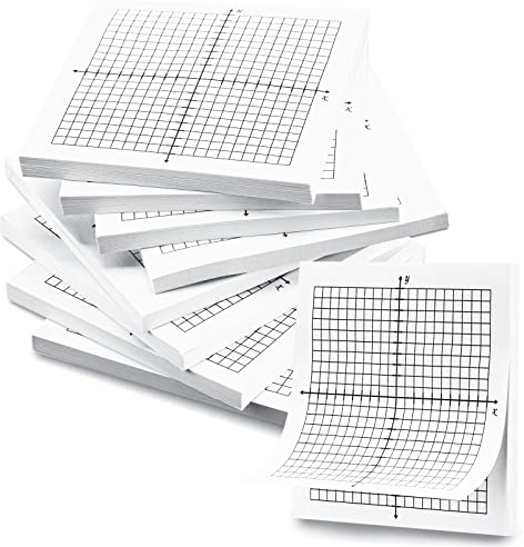 Sabary 8 Packs Graph Paper Sticky Notes 400 Sheets 3 x 3 Inch Lined Mini Graph Pads 20 x 20 Four Quadrant Adhesive Grid Sticky Notes for Office School Math Supplies(8 Pads)
