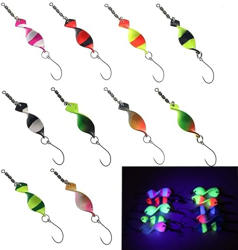 Twist Spoons gedrehter Forellenblinker NEUHEIT UV Aktiv 10er Set 2,8g 4g Forelle Angelköder Blinker Forellen Angeln (4g 34mm 10er Set)