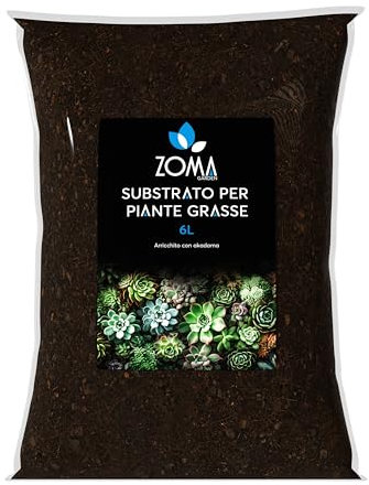 ZOMAGARDEN Terriccio per Piante Grasse Professionale - Formulato per Prevenire Ristagni Idrici e Fornire Nutrienti Essenziali - Adatto a tutte le piante grasse e succulente - Contiene Akadama (6L)