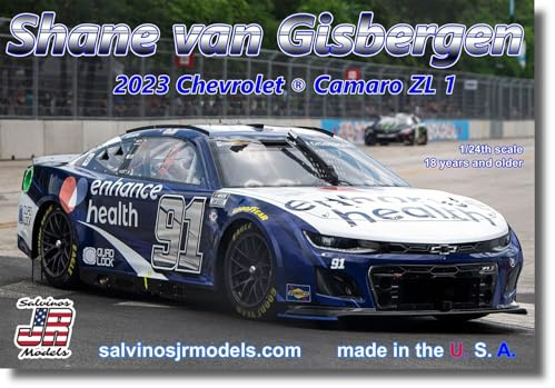 Salvinos JR Shane Van Gisbergen 2023 Chicago Street Race Winning Paint Scheme 1:24 Scale Adult Plastic Model Car Kit