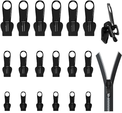 Amabur 18 Stück Reißverschluss Zipper Ersatz, Reißverschluss Schieber Ersatz, Reißverschluss Reparaturset, Zipper für Reißverschluss,Reißverschluss Zipper Für Die Reißverschlussreparatur