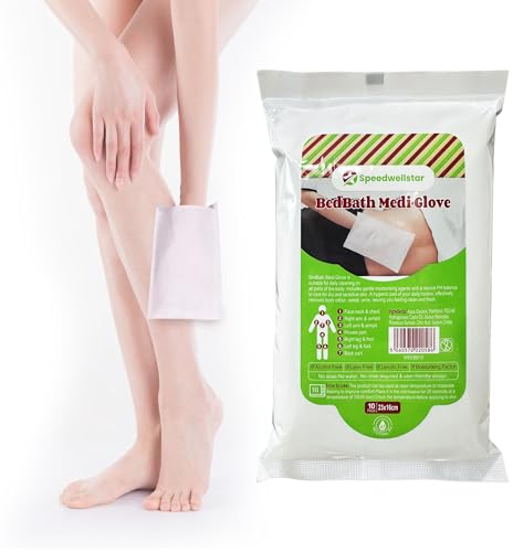 Speedwellstar Guantes de baño para cama de adultos, toallitas húmedas para incontinencia, paquete de 10 unidades, hidratantes, sensibles e higiénicos