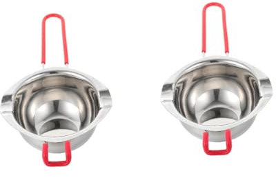 UTHCLO 2piezas Cacerola De Inoxidable para Derretir Chocolate y Queso Mango Antideslizante para Repostería y Cocina Herramienta De Calentamiento Baño María