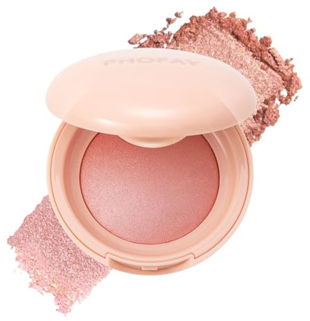 PHOFAY Luminous Blush Powder-Multi-Use Formula, Ultra-Fine & Smooth, Longer-Lasting Wear with Natural Luminous Glow (04#)