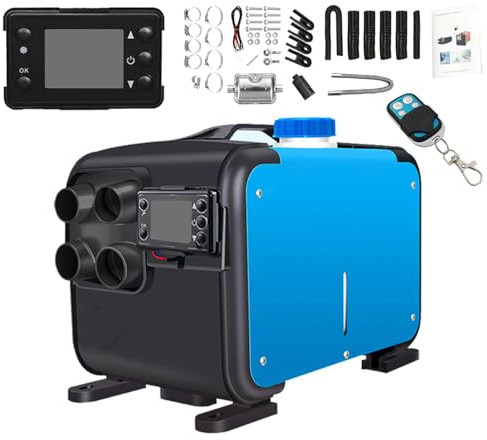 WUGMCNFBC 12V/24V 8KW Diesel Air Heater, All-in-One Auxiliary Heater, Portable Diesel Heater with Remote Control and Digital Monitor Auxiliary Heater for Car, Truck, Boat, Bus, Motorhome, Trailer