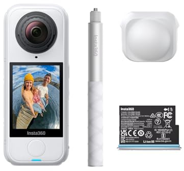 Insta360 X4 Air startpaket – lätt 165 g 8K 360-kamera, osynlig selfiepinne, utbytbara linser, skjuta första och ram senare, inbyggt vindskydd, FlowState-stabilisering, AI-driven app
