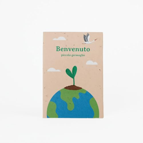 Cartoline Piantabile - Benvenuto piccolo germoglio | Messaggio che Dà Vita | Idea Regalo Originale per Nascita o Baby Shower | Resetea
