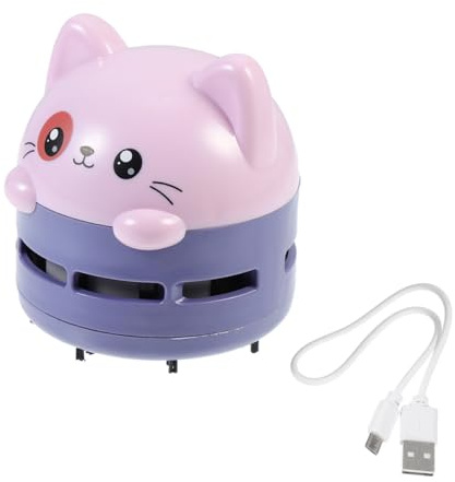 Vaguelly Aspirateur Portable de Bureau Mini, Nettoyeur de Table Compact Violet, Aspirateur sans Fil pour Miettes et Poussière, Accessoire Électronique Léger pour Clavier et Comptoir
