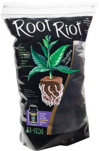 Root Riot Plant Starter Cubes Made from Sphagnum Peat Moss. Ideal for Cuttings and Seeds, Designed to Support Robust Root Development - 100 Cubes