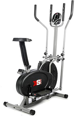 Luna Pro 2-in-1 Ellipsentrainer Crosstrainer Heimtrainer Fitness Cardio Gewichtsverlust Workout Maschine mit Sitz + Puls-Herzfrequenz-Sensoren