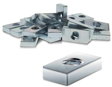 8020, 14131, 15 40 45 Series Steel M8 Slide-in Economy T Nuts Hardware Block Nuts for 1.5, 40mm, and 45mm Series Aluminum Extrusions 80/20 Profiles (25 Pack)