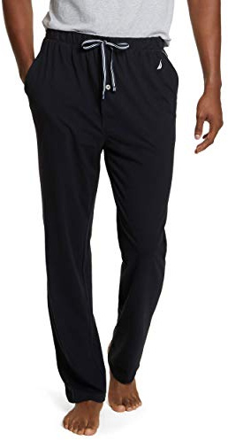 Nautica Soft Knit Sleep Lounge-Pant Pantalones de Pijama, Negro auténtico, L Hombres