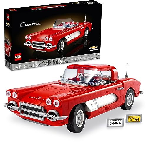 LEGO Icons Corvette Model Car Kit - Buildable DIY Classic Corvette Set for Adults, Ages 18+ - Gift for Car Lovers, Him and Her - 10321