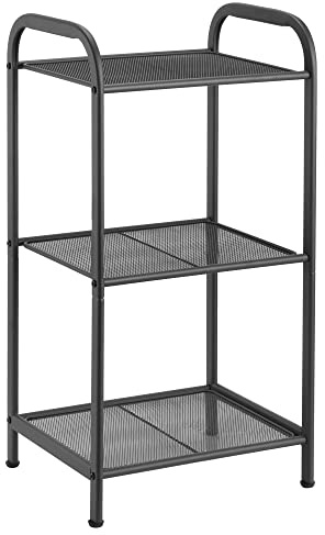 MAX Houser Storage Rack with Shelf,Industrial Style Extendable Plant Stand, Standing Shelf Units for Kitchen, Bathroom, Office,Living Room, Balcony, Kitchen (Charcoal Gray, 3 Tier)