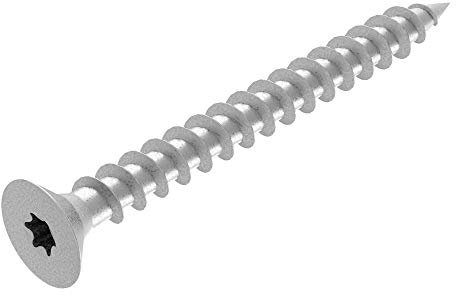 Vis pour panneaux de particules SECCARO 5 x 45 mm, acier galvanisé, vis à bois à filetage total, TX/douille hexalobulaire, 200 pièces