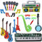 Inflatable Rock Star Toy Set Inflatable Guitar Saxophone Microphone Piano Radio Boombox Balloons Fun Musical Instruments Accessories for Kids Party Decoration Random Color with Air Pump