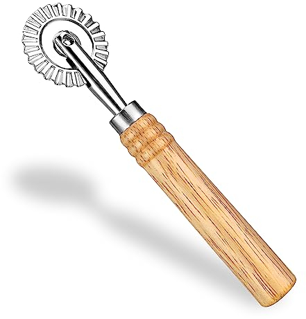 WLLHYF Roulette de Coupe de Pâtes et Raviolis Avec Rouleau, Roulette à Pizza en Alliage de Zinc Pour Fabrication de Nouilles et Dentelle