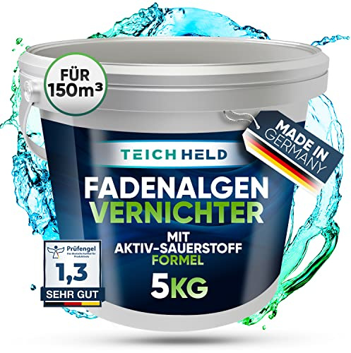 TeichHeld Fadenalgenvernichter teich [360° Schutz für Fische] 5kg Extra schnell & effektiv Dank 2in1 Wirkung mit LangzeitEffekt algenmittel algenvernichter algenentferner algen entferner algenstopp