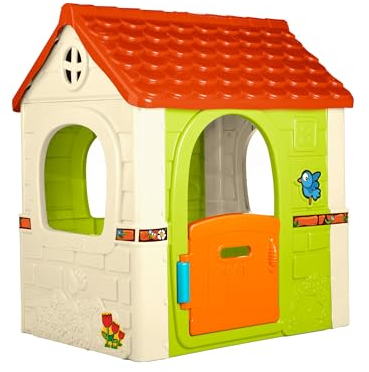 FEBER Fantasy House, Casetta Per Bambini con Porta Apribile, per Giocare in Casa o all'Aperto, Multicolore, Resistente e Facile da Montare, per Bambini e da 2 a 6 Anni, FEH17000