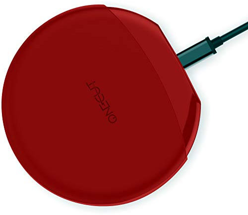 Apple iPhone 16, 15, 14, 13, 12, 11, Pro, Pro Max, Mini, SE, Xs, Xs Max, XR, X, 8, 8 Plus Wireless Charger, 7.5w Fast Qi Certified Wireless Phone Charging Stand (Red)