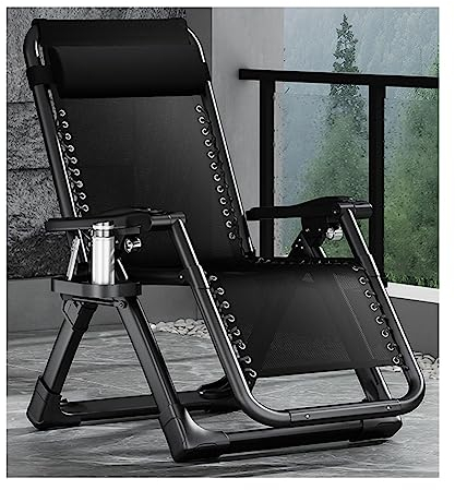 ZFF Tumbona Plegable Silla Gravedad Cero Reclinable con Reposacabezas Axtraíble Y Portavasos Respaldo Ajustable Sillón De Relajación para Exterior Interior Terraza Playa Camping Jardín