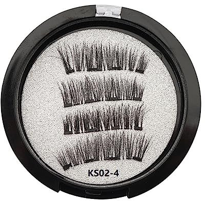 Spactz Cils MagnéTiques Avec 2 Paires D'Aimants En Fibres Artificielles MagnéTiques Avec Recourbe-Cils KS02-4