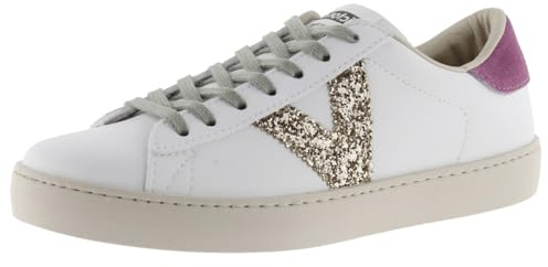 victoria Sneaker Berlin Effetto Pelle & Logo Glitterato & Retro in Crosta di Pelle 1126194 per Donna Fucsia 38