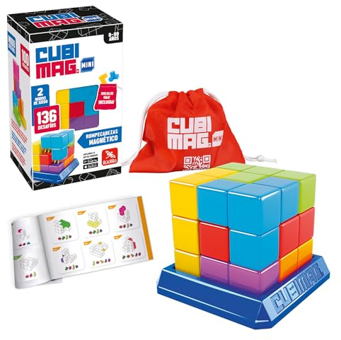 Ludilo - Cubimag Mini | Juego Mesa 8 Años O Más | Rompecabezas Adultos con 2 Modos De Juego | Juegos De Mesa Adulto | Juegos De Ingenio con 136 Desafíos
