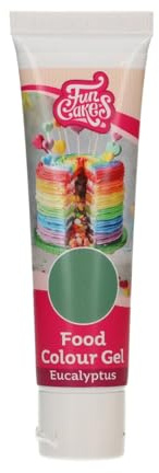 FunCakes Food Colour Gel Eukalyptus: Colorant Alimentaire Gel Concentré pour le Fondant, la Pâte d'Amande, la Crème. Dosage Simple et Facile. Créer des Couleurs Vives. Halal. 30 g