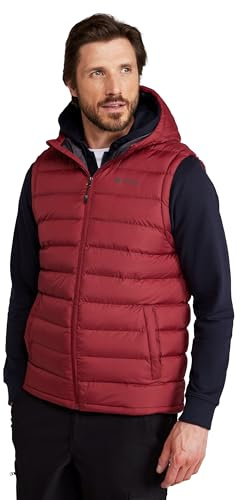 Mountain Warehouse Seasons Mens Hooded Padded Gilet - Water-resistant Isotherm Sleeveless Jacket with Side Pockets - Spring Summer, Outdoors, Travelling & Camping Red L