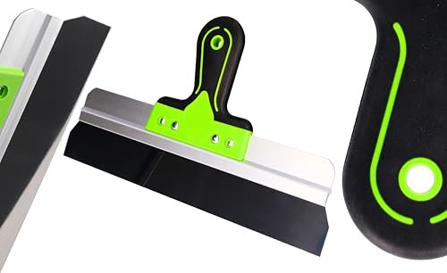 ToolSpace Spatule de Surface en Acier Inoxydable 350 x 60 mm Couteau à Enduire Taloche Enduit Spatule de Façade Lissage avec Support en Aluminium Spatule Large Couteau Finition D'enduits Béton Murs