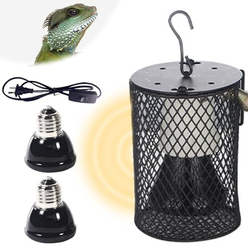 Mineup Lámpara de Calor para Reptiles, 2 piezas E27 50 W Lámpara para Tortuga, Lampara Tortugas de Agua, Lámpara para Reptiles para Tortugas, Serpientes, Lagartos, Ranas, Polluelos