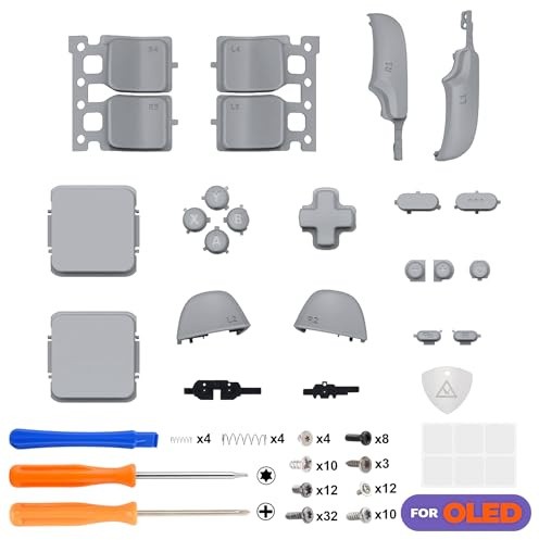 eXtremeRate Kit de Boutons Remplacement pour Steam Deck OLED Console,Boutons Gâchette Pavé Tactile ABXY D-Pad pour Steam Deck OLED avec Outils-Nouvel Espoir Gris